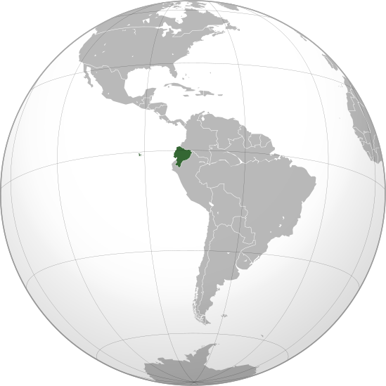 World map highlighting Ecuador.