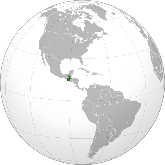 World map highlighting Guatemala.