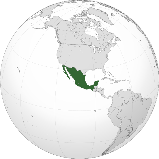 World map highlighting Mexico.