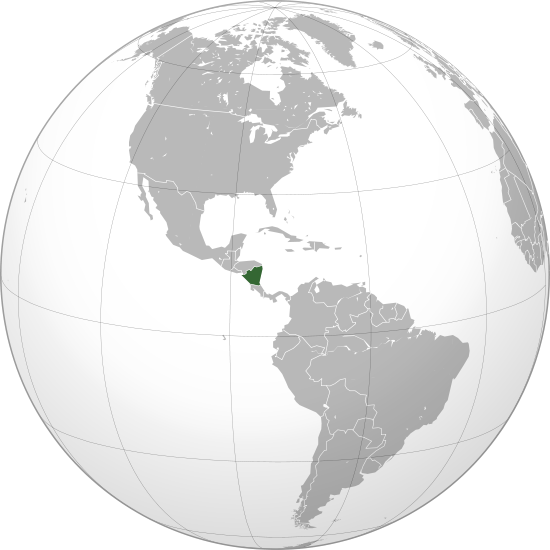 World map highlighting Nicaragua.