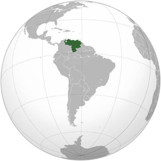 World map highlighting Venezuela.